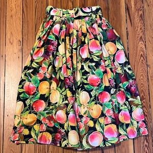 Anthropologie Fruit Print Midi Skirt